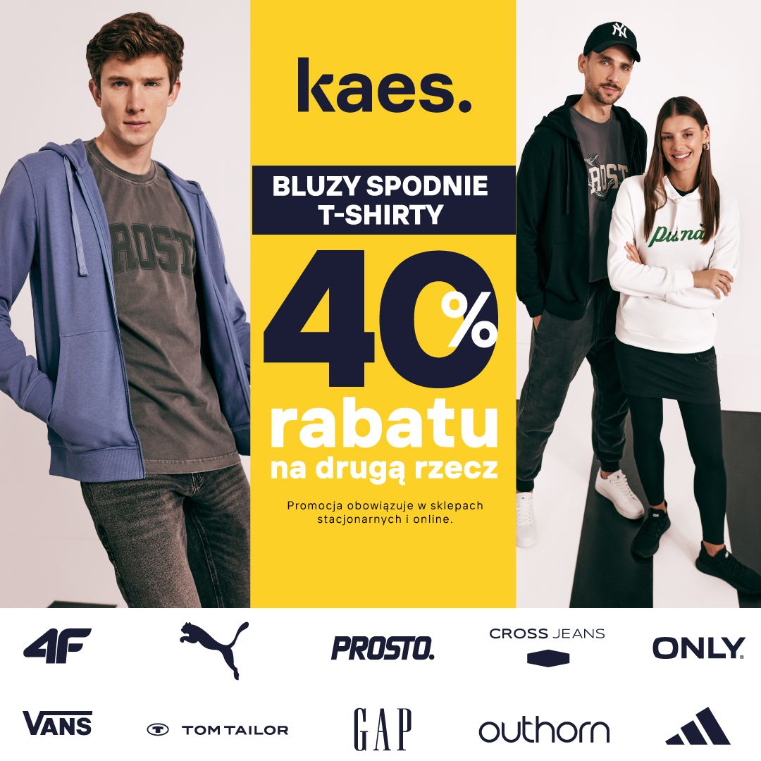 40% na drugą rzecz bluzy, spodnie, tshirty.